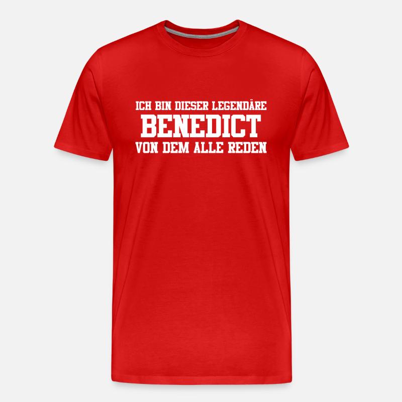 Benedict Name Design - Männer Premium Bio T-Shirt - Rot