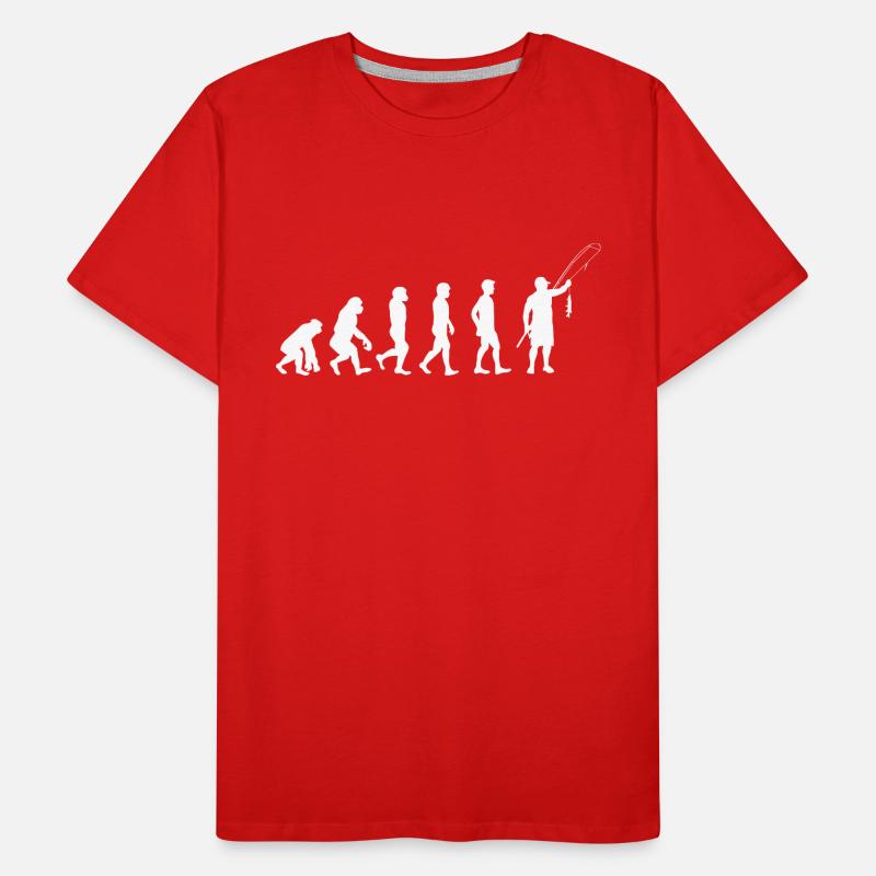 Evolution Angler weiß Männer Premium Bio T-Shirt