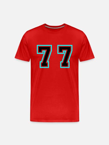 77 Number Symbol - Men's Premium Organic T-Shirt - red