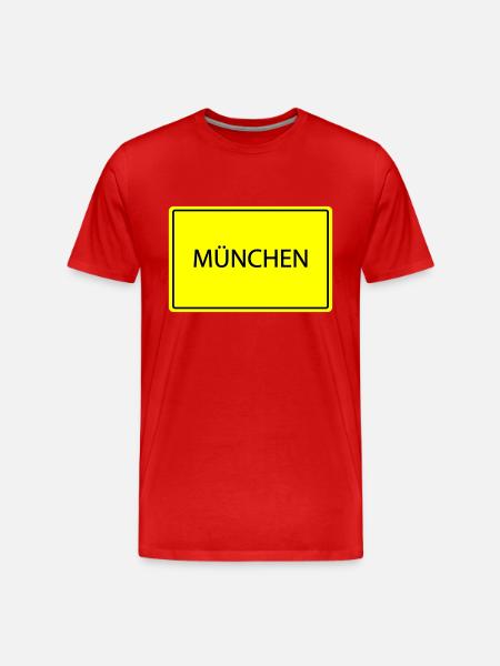 City sign Munich - Men's Premium Organic T-Shirt - red