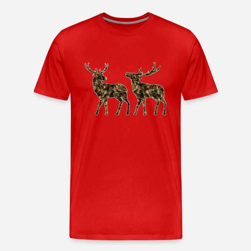 Hirsch - Männer Premium Bio T-Shirt - Rot