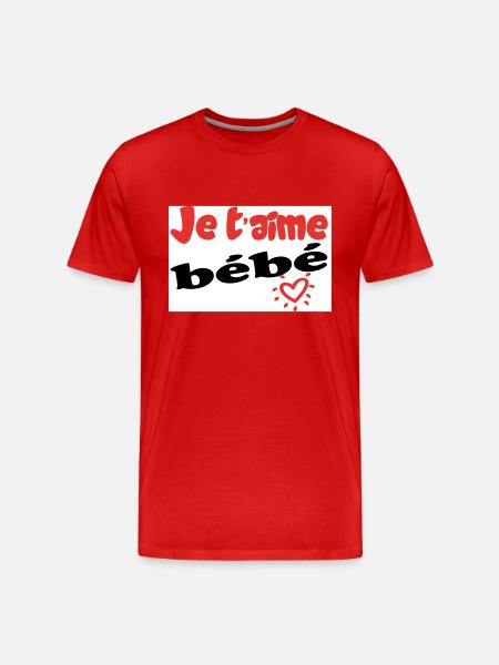 Je taime bébé - T-shirt bio Premium Homme - rouge