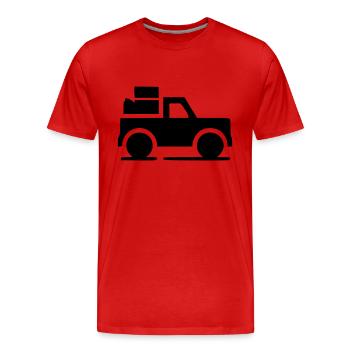 Truck Pickup SUV Icon Minimal Icon Vector - Men's Premium Organic T-Shirt - red - Front - Damien (186cm)