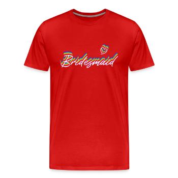 Bridesmaid Rainbow Shadow, White - Männer Premium Bio T-Shirt - Rot - Vorne - Damien (186cm)