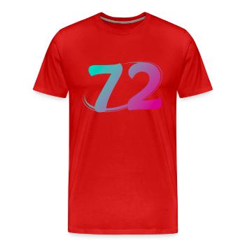 Number 71 multicolor - Men's Premium Organic T-Shirt - red - Front - Damien (186cm)