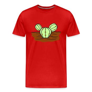 Cactus Spines Desert Cacti Cool Cacti - Men's Premium Organic T-Shirt - red - Front - Damien (186cm)