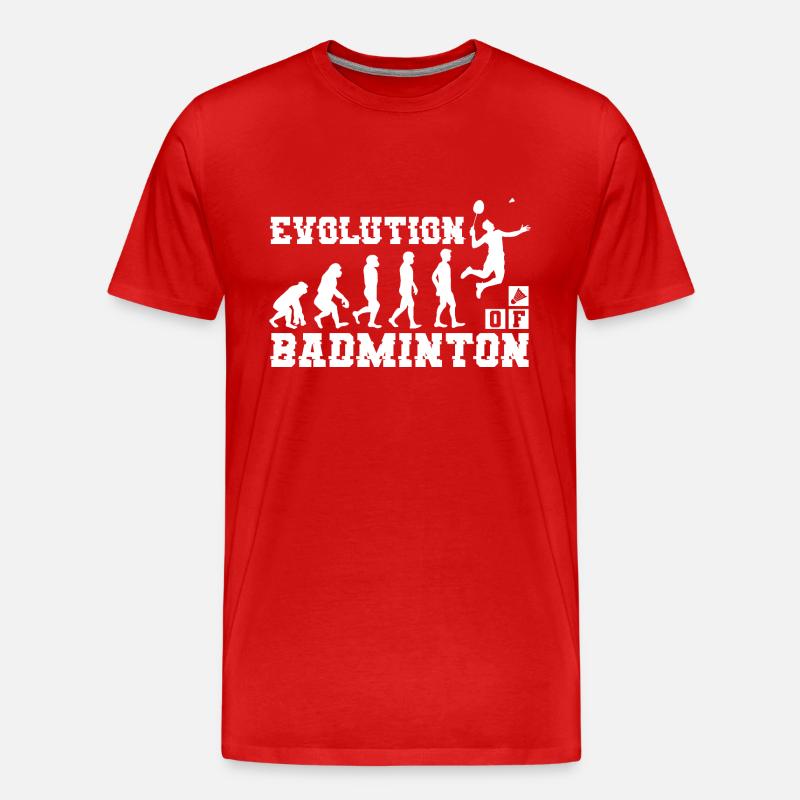 Badminton Evolution Silhouette - Männer Premium Bio T-Shirt - Rot