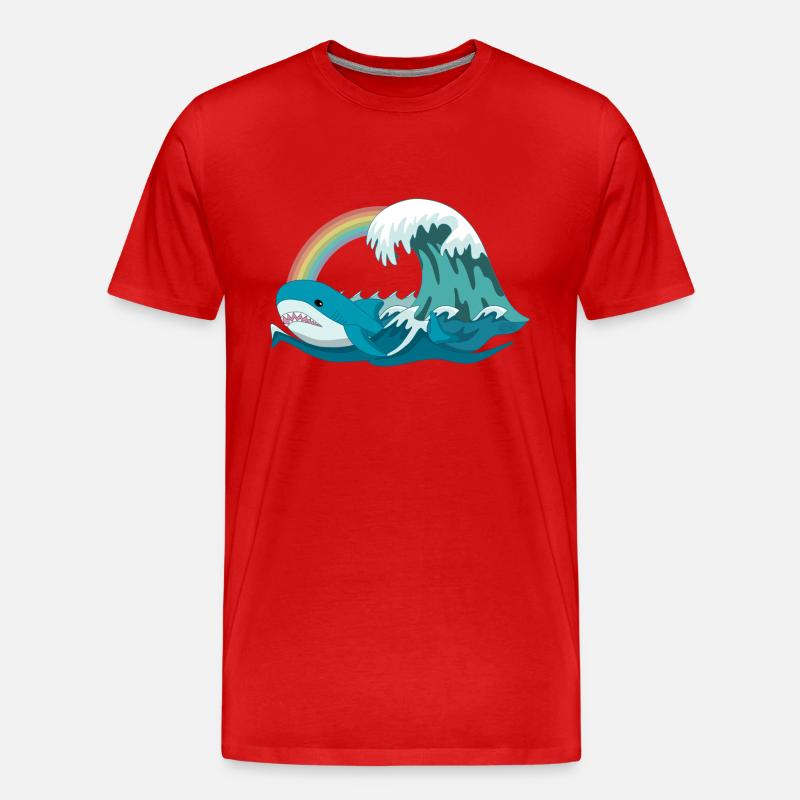 Pride Blahaj mit Regenbogen - Männer Premium Bio T-Shirt - Rot