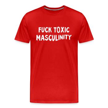 Féminisme Dicton Cadeau Vintage Émancipation - T-shirt bio Premium Homme - rouge - Devant - Damien (186cm)