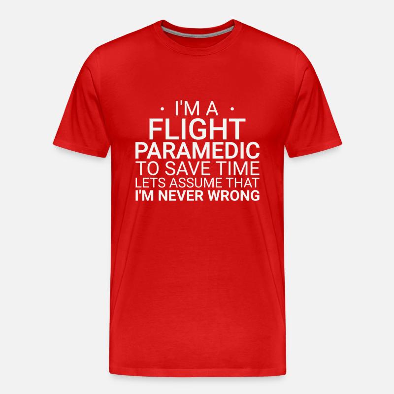 Flight Paramedic Never Wrong Luftrettung - Männer Premium Bio T-Shirt - Rot