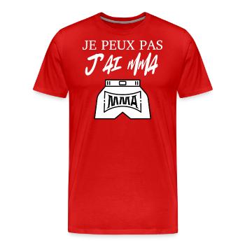 Ich kann nicht, ich habe MMA - Männer Premium Bio T-Shirt - Rot - Vorne - Damien (186cm)