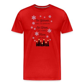Weihnachten und Weihnachtsmarkt: Ein Glühwein. - Männer Premium Bio T-Shirt - Rot - Vorne - Damien (186cm)