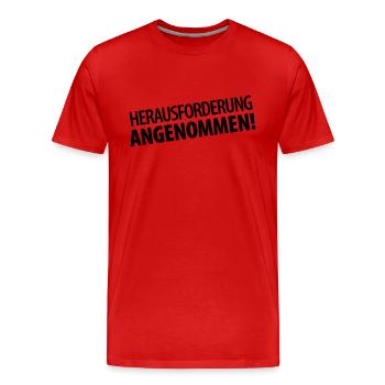 Herausforderung angenommen (dh) - Männer Premium Bio T-Shirt - Rot - Vorne - Damien (186cm)