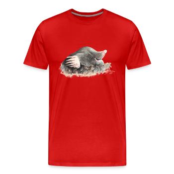 Maulwurf - Männer Premium Bio T-Shirt - Rot - Vorne - Damien (186cm)