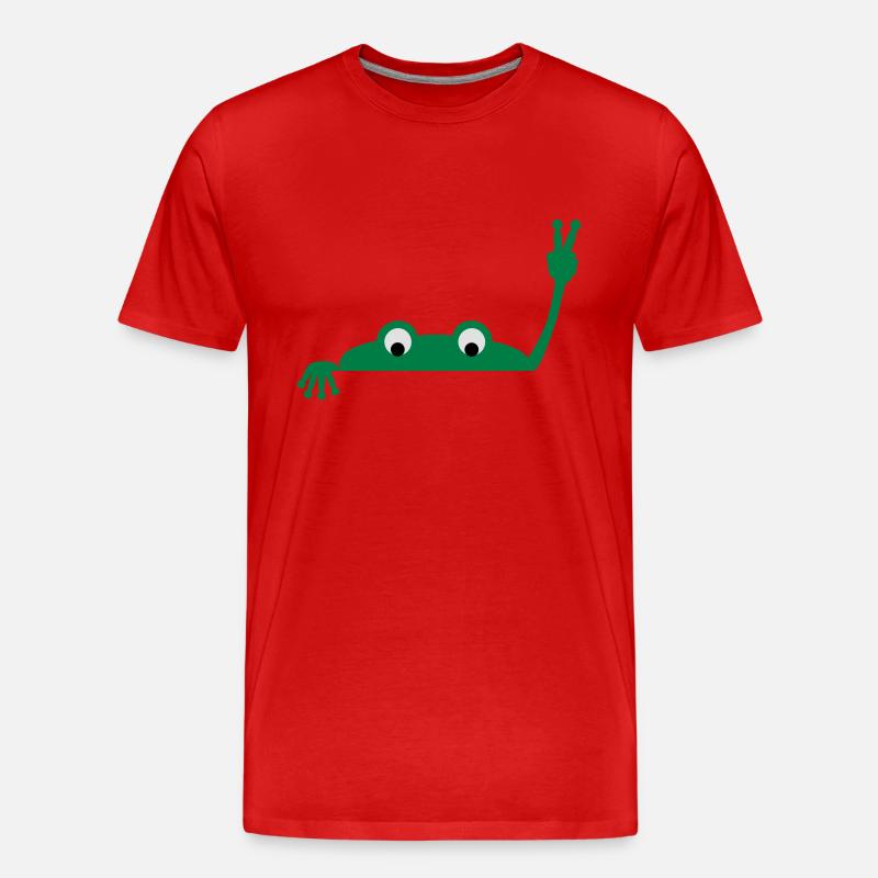 Frog face - Männer Premium Bio T-Shirt - Rot