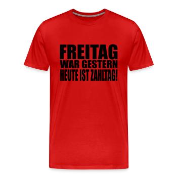 salaire - T-shirt bio Premium Homme - rouge - Devant - Damien (186cm)