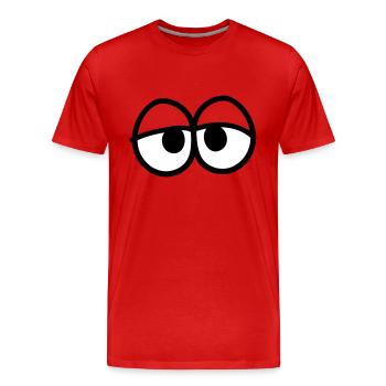 eyes face funny comic cartoon clipart head tr - Men's Premium Organic T-Shirt - red - Front - Damien (186cm)