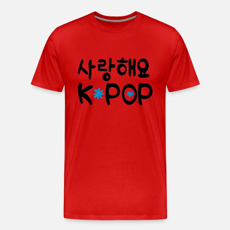 Sarang hae yo KPOP - Männer Premium Bio T-Shirt - Rot