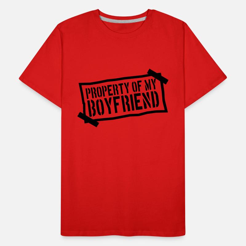papier de notes collé sur papier Propriété de mon garçon T-shirt bio Premium Homme