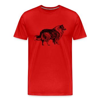 Collie - T-shirt bio Premium Homme - rouge - Devant - Damien (186cm)