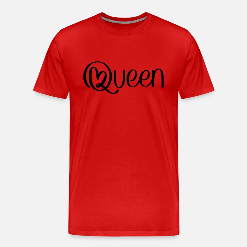 Queen mit Herz - Männer Premium Bio T-Shirt - Rot