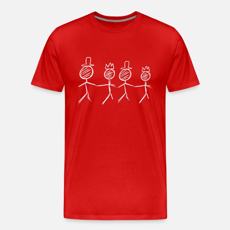 vier Freunde - Männer Premium Bio T-Shirt - Rot