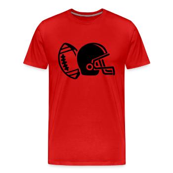 Casque de football - T-shirt bio Premium Homme - rouge - Devant - Damien (186cm)