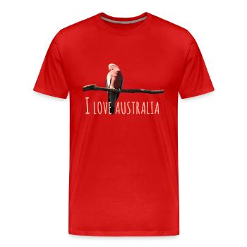 J’aime l’Australie - T-shirt bio Premium Homme - rouge - Devant - Damien (186cm)