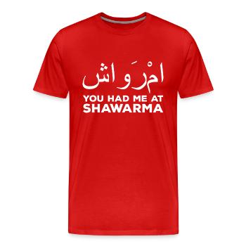 Shawarma - T-shirt bio Premium Homme - rouge - Devant - Damien (186cm)