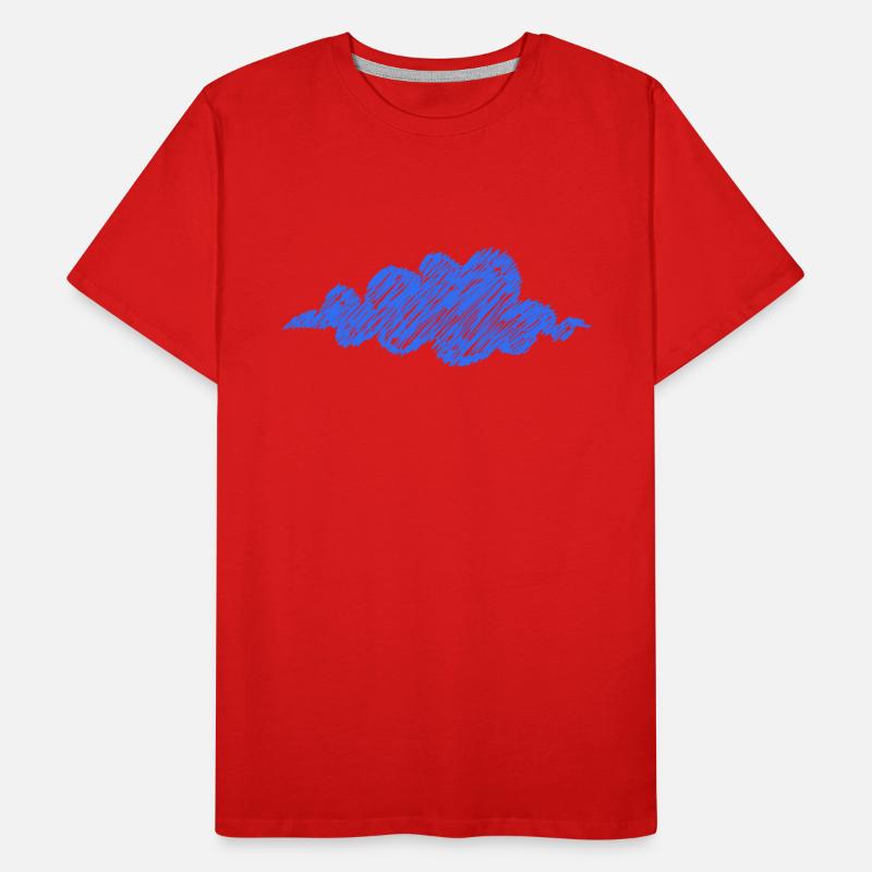 Cloud Blue Scribble Weather Cloud Men's Premium Organic T-Shirt