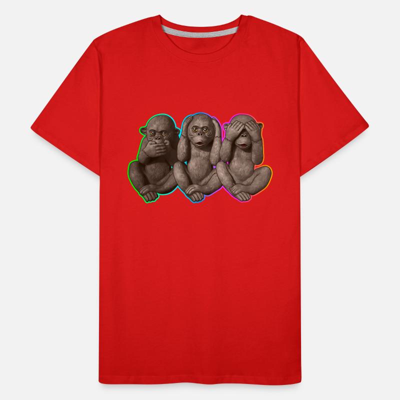 Three wise Monkeys | 3 weise Affen Männer Premium Bio T-Shirt
