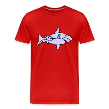 Fish Shark Predator Predator Water Graffiti Ocean - Men's Premium Organic T-Shirt - red - Front - Damien (186cm)