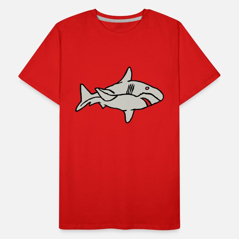 Poisson Requin Prédateur Eau Graffiti Océan T-shirt bio Premium Homme