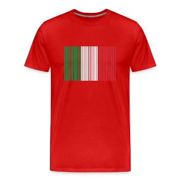 Italien Scan Nationalfahne Italy Barcode - Männer Premium Bio T-Shirt - Rot - Vorne - Damien (186cm)