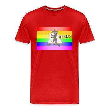 CSD Berlin Gay Pride - T-shirt bio Premium Homme - rouge - Devant - Damien (186cm)