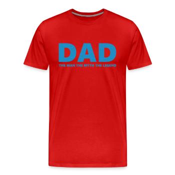 Dad Man Myth Legend - Männer Premium Bio T-Shirt - Rot - Vorne - Damien (186cm)