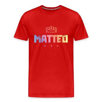 Matteo - Men's Premium Organic T-Shirt - red - Front - Damien (186cm)