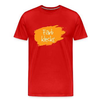 Farbklecks orange - Männer Premium Bio T-Shirt - Rot - Vorne - Damien (186cm)