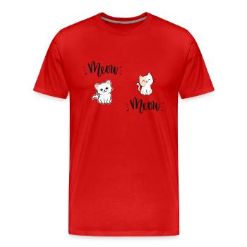 kittens meow - cute to offer - funny gift - Men's Premium Organic T-Shirt - red - Front - Damien (186cm)