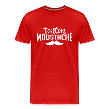 Tonton Moustache - T-shirt bio Premium Homme - rouge - Devant - Damien (186cm)