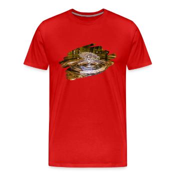 Wassertropfen - Männer Premium Bio T-Shirt - Rot - Vorne - Damien (186cm)