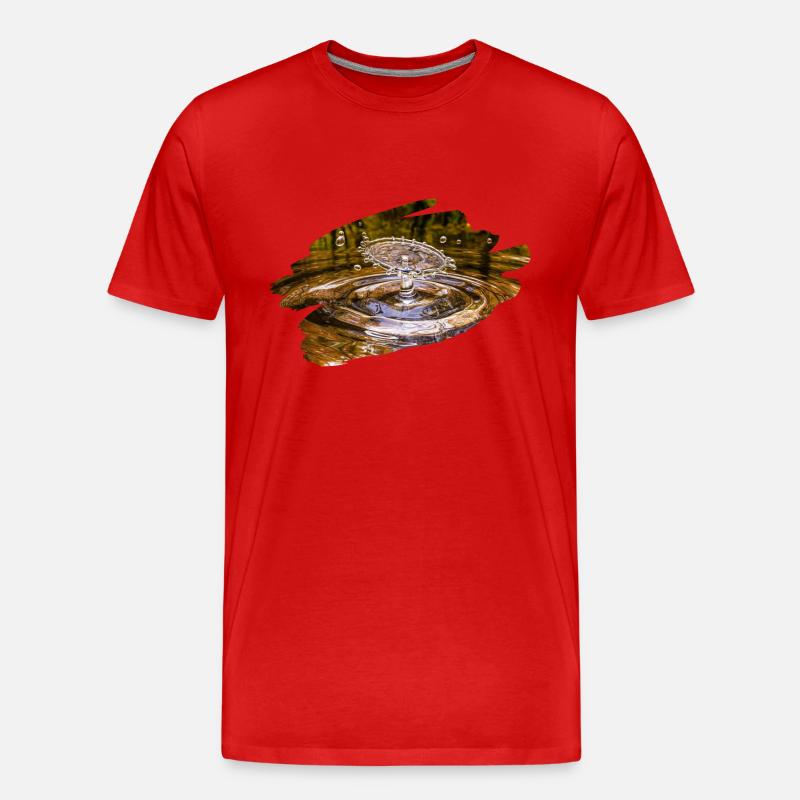 Wassertropfen - Männer Premium Bio T-Shirt - Rot
