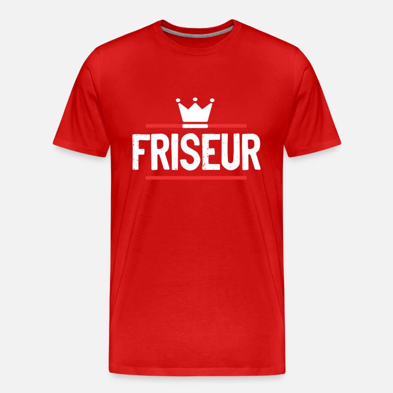 Friseur Beruf - Männer Premium Bio T-Shirt - Rot
