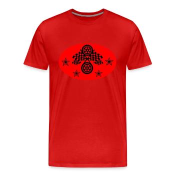 Car - Men's Premium Organic T-Shirt - red - Front - Damien (186cm)