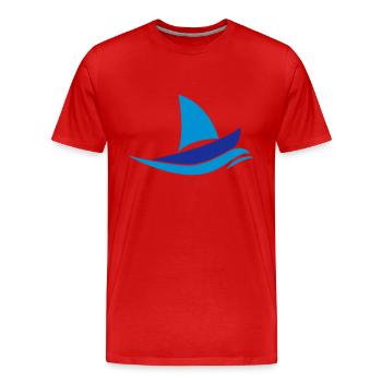Sailboat - Men's Premium Organic T-Shirt - red - Front - Damien (186cm)