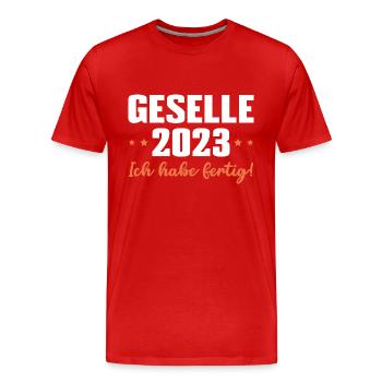 Gesellenprüfung 2023 Ausbildung bestanden Geselle - Männer Premium Bio T-Shirt - Rot - Vorne - Damien (186cm)