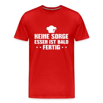 Kochen Essen ist fertig Küchenchef Koch Geschenk - Männer Premium Bio T-Shirt - Rot - Vorne - Damien (186cm)