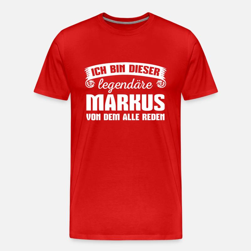 Markus Vorname Geschenk - Männer Premium Bio T-Shirt - Rot