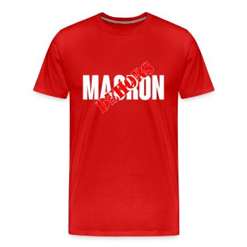 Macron dehors - T-shirt bio Premium Homme - rouge - Devant - Damien (186cm)