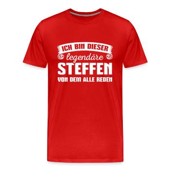 Steffen Geschenk - Männer Premium Bio T-Shirt - Rot - Vorne - Damien (186cm)